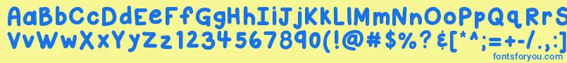 Kbcloudyday Font – Blue Fonts on Yellow Background