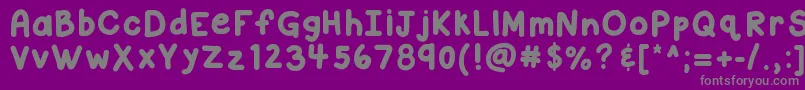 フォントKbcloudyday – 紫の背景に灰色の文字