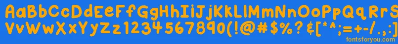 Kbcloudyday Font – Orange Fonts on Blue Background