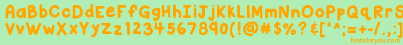 Kbcloudyday Font – Orange Fonts on Green Background