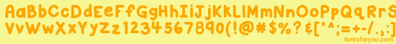 Kbcloudyday Font – Orange Fonts on Yellow Background