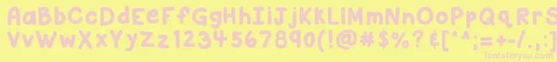 Kbcloudyday Font – Pink Fonts on Yellow Background