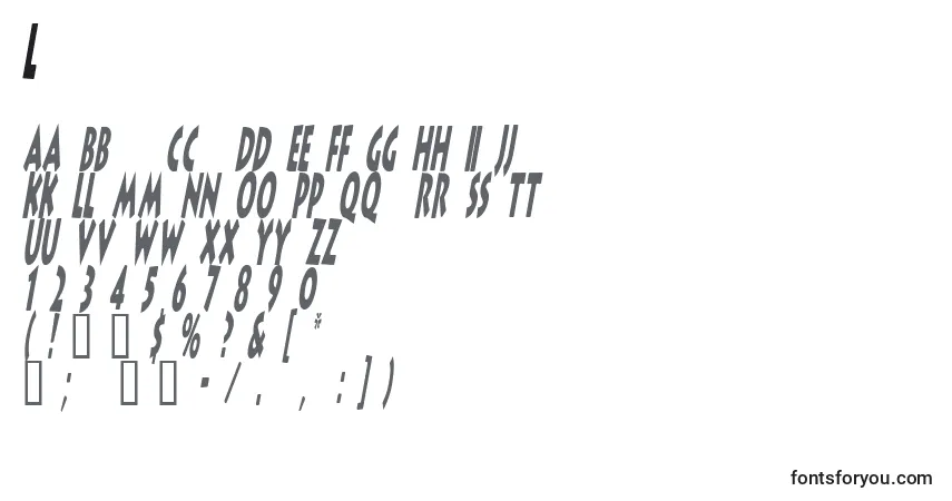 Schriftart LithocomixItalic – Alphabet, Zahlen, spezielle Symbole