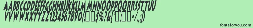Шрифт LithocomixItalic – чёрные шрифты на зелёном фоне