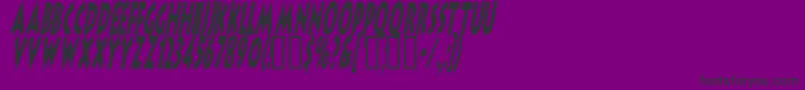 Fonte LithocomixItalic – fontes pretas em um fundo violeta