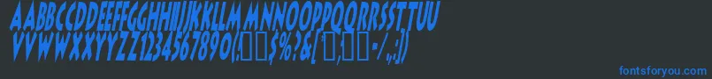 LithocomixItalic Font – Blue Fonts on Black Background