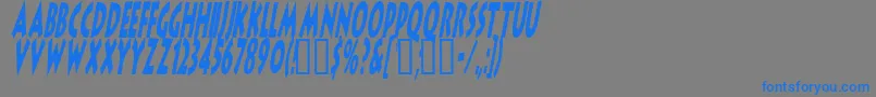 フォントLithocomixItalic – 灰色の背景に青い文字