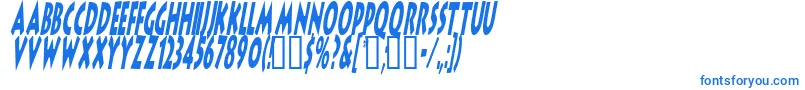 フォントLithocomixItalic – 白い背景に青い文字