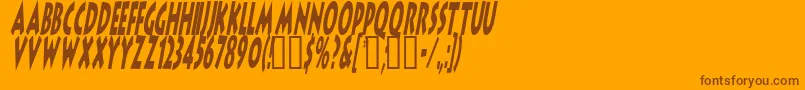 Шрифт LithocomixItalic – коричневые шрифты на оранжевом фоне