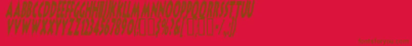 LithocomixItalic-fontti – ruskeat fontit punaisella taustalla