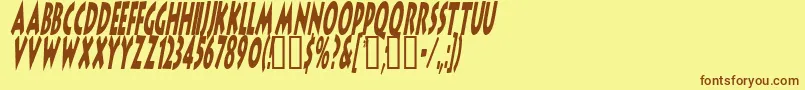 LithocomixItalic-fontti – ruskeat fontit keltaisella taustalla