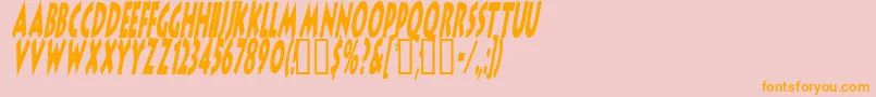 LithocomixItalic Font – Orange Fonts on Pink Background