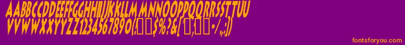 Шрифт LithocomixItalic – оранжевые шрифты на фиолетовом фоне