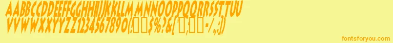 Шрифт LithocomixItalic – оранжевые шрифты на жёлтом фоне