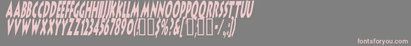 フォントLithocomixItalic – 灰色の背景にピンクのフォント