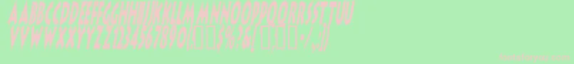 LithocomixItalic-fontti – vaaleanpunaiset fontit vihreällä taustalla