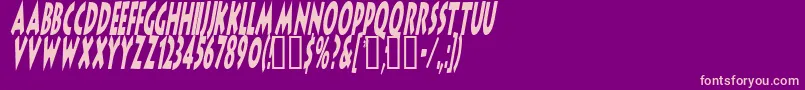 LithocomixItalic-Schriftart – Rosa Schriften auf violettem Hintergrund