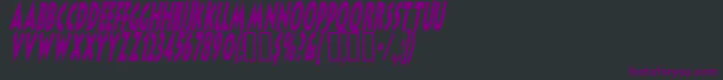 フォントLithocomixItalic – 黒い背景に紫のフォント