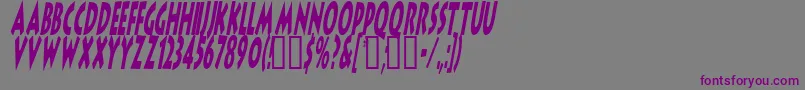 LithocomixItalic-Schriftart – Violette Schriften auf grauem Hintergrund