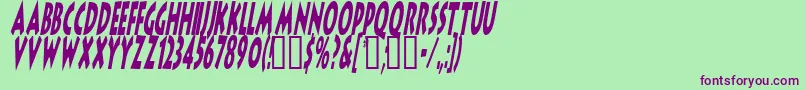 LithocomixItalic-fontti – violetit fontit vihreällä taustalla