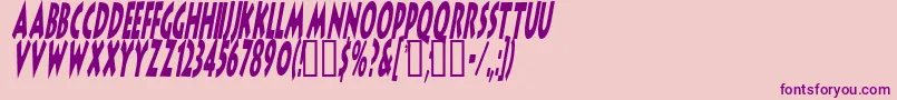 LithocomixItalic-fontti – violetit fontit vaaleanpunaisella taustalla