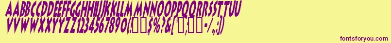 LithocomixItalic Font – Purple Fonts on Yellow Background