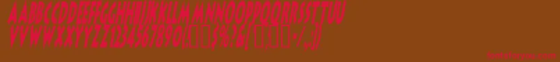 フォントLithocomixItalic – 赤い文字が茶色の背景にあります。
