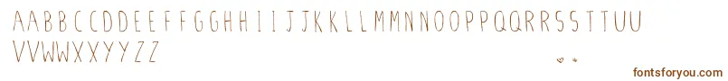 StilettoSkinny.Vfb-fontti – ruskeat fontit valkoisella taustalla
