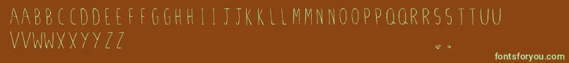 StilettoSkinny.Vfb Font – Green Fonts on Brown Background