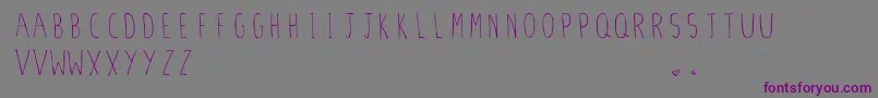 フォントStilettoSkinny.Vfb – 紫色のフォント、灰色の背景