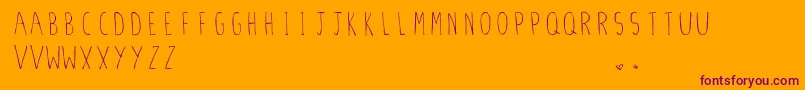 StilettoSkinny.Vfb-Schriftart – Violette Schriften auf orangefarbenem Hintergrund