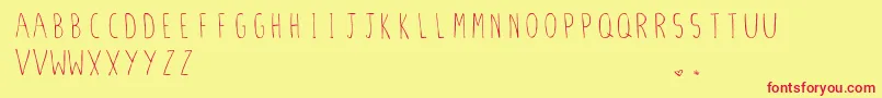 StilettoSkinny.Vfb Font – Red Fonts on Yellow Background