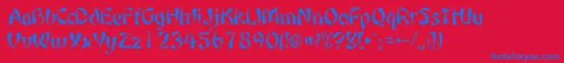 Orient1Normal Font – Blue Fonts on Red Background