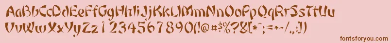 Orient1Normal Font – Brown Fonts on Pink Background