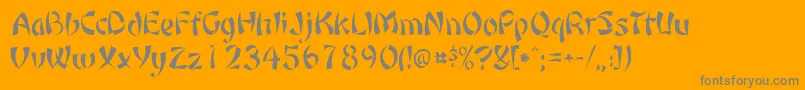 Orient1Normal-Schriftart – Graue Schriften auf orangefarbenem Hintergrund