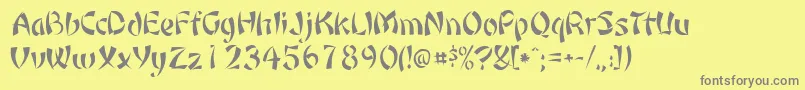 Orient1Normal-Schriftart – Graue Schriften auf gelbem Hintergrund