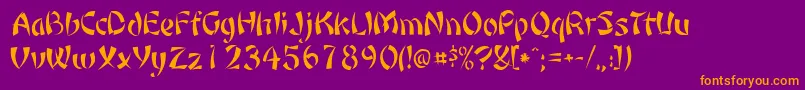 Orient1Normal Font – Orange Fonts on Purple Background