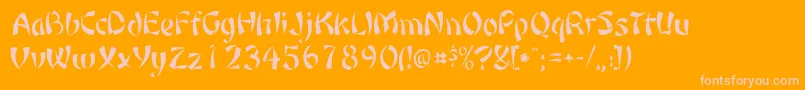 Orient1Normal-Schriftart – Rosa Schriften auf orangefarbenem Hintergrund