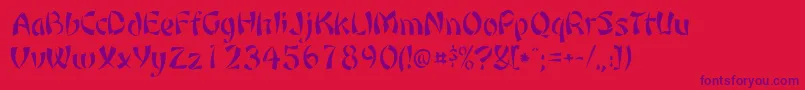Orient1Normal Font – Purple Fonts on Red Background