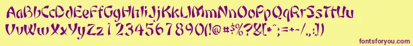 Orient1Normal Font – Purple Fonts on Yellow Background