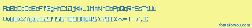 Czcionka LinePixel7 – niebieskie czcionki na żółtym tle