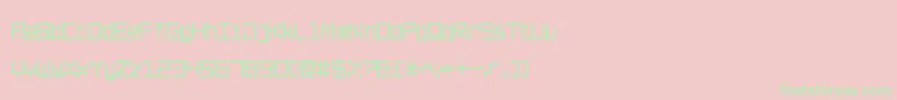 LinePixel7-Schriftart – Grüne Schriften auf rosa Hintergrund