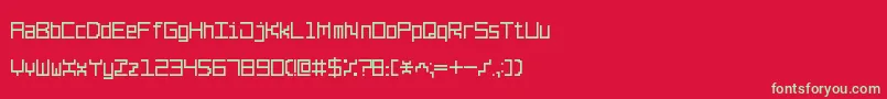 フォントLinePixel7 – 赤い背景に緑の文字