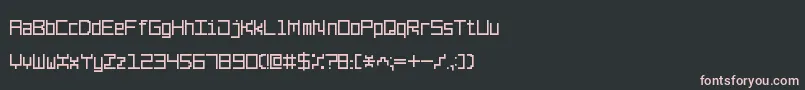 LinePixel7-fontti – vaaleanpunaiset fontit mustalla taustalla