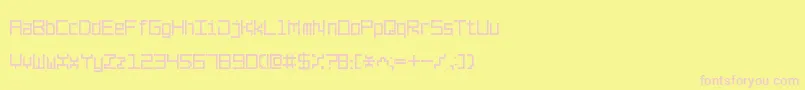 フォントLinePixel7 – ピンクのフォント、黄色の背景