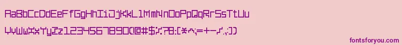 Czcionka LinePixel7 – fioletowe czcionki na różowym tle