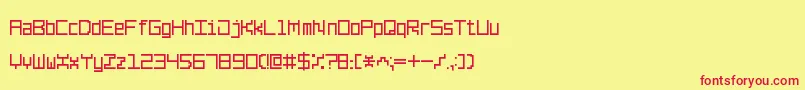 フォントLinePixel7 – 赤い文字の黄色い背景
