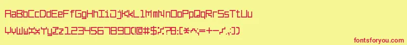 Fonte LinePixel7 – fontes vermelhas em um fundo amarelo