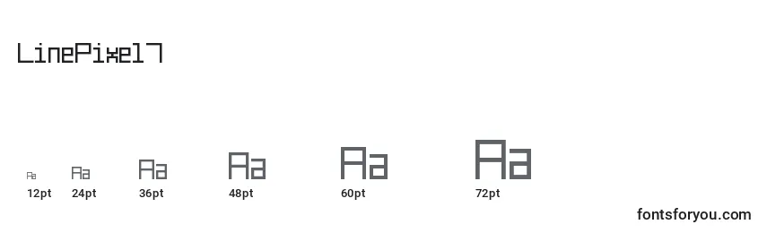 Größen der Schriftart LinePixel7
