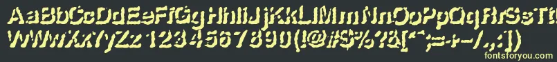 フォントRisefro – 黒い背景に黄色の文字